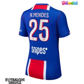 Paris Saint-Germain Nuno Mendes #25 Dámské Domácí Dres 2026-27 Krátký Rukáv